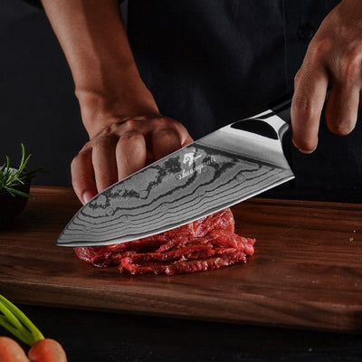 Couteau De Chef Japonais En Damas
