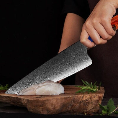 Couteau De Chef Cuisinier En Damas