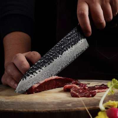 Couteau De Chef Lame Martelée Acier VG10