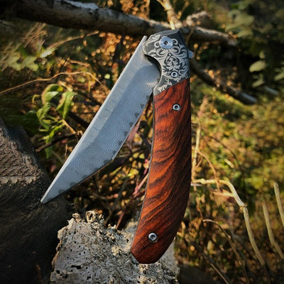 Couteau De Survie Français Manche En bois naturel